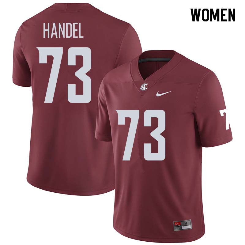 Women #73 Vaughnden Handel Washington State Cougars College Football Jerseys Sale-Crimson